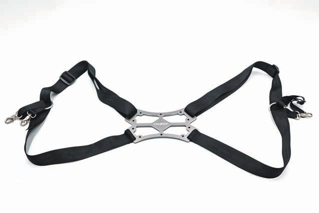 The harness laid out as worn.