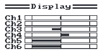 The Display screen: a bar per channel showing its output.