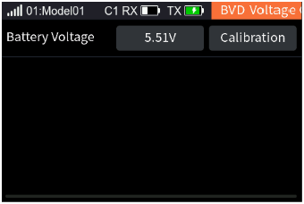 BVD Voltage with Battery Voltage 5.51V and the Calibration button