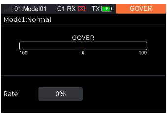 Governor with Rate 0% and the GOVE bar
