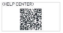 HELP CENTER screen showing a QR code