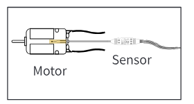 The temperature detecting element glued to the motor