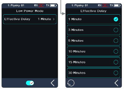 Effective Delay list 1 Minute, 3 Minutes, 5 Minutes, 10 Minutes, 15 Minutes, 20 Minutes