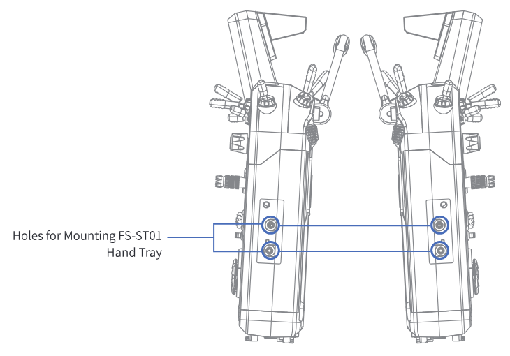 Seitenansichten des PL18 Ultra mit den Bohrungen für die Handauflage FS-ST01